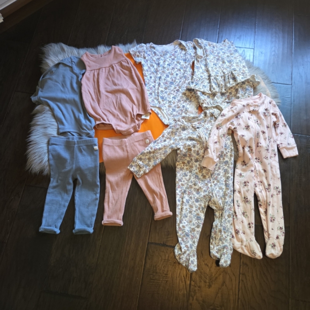 Litte Planet By Carter Organic Baby Girl 8pc Set Bundle